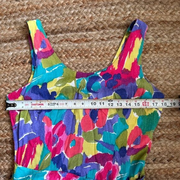 Vintage Dawn Joy Medium Floral Sleeveless Wrap Dress - Picture 2 of 8